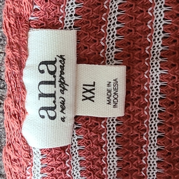 A.N.A. WOMENS PLUS SIZE "FIRE CORAL STRIPE" SUMMER TANK SIZE EXTRA LARGE XL - Picture 3 of 11